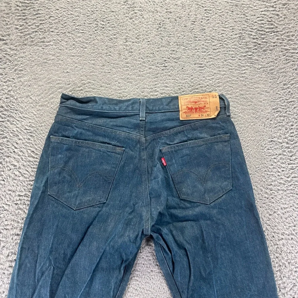 VTG Levi's 501 Jeans Mens 34x30 Blue Cotton Denim Straight Workwear Button-Fly